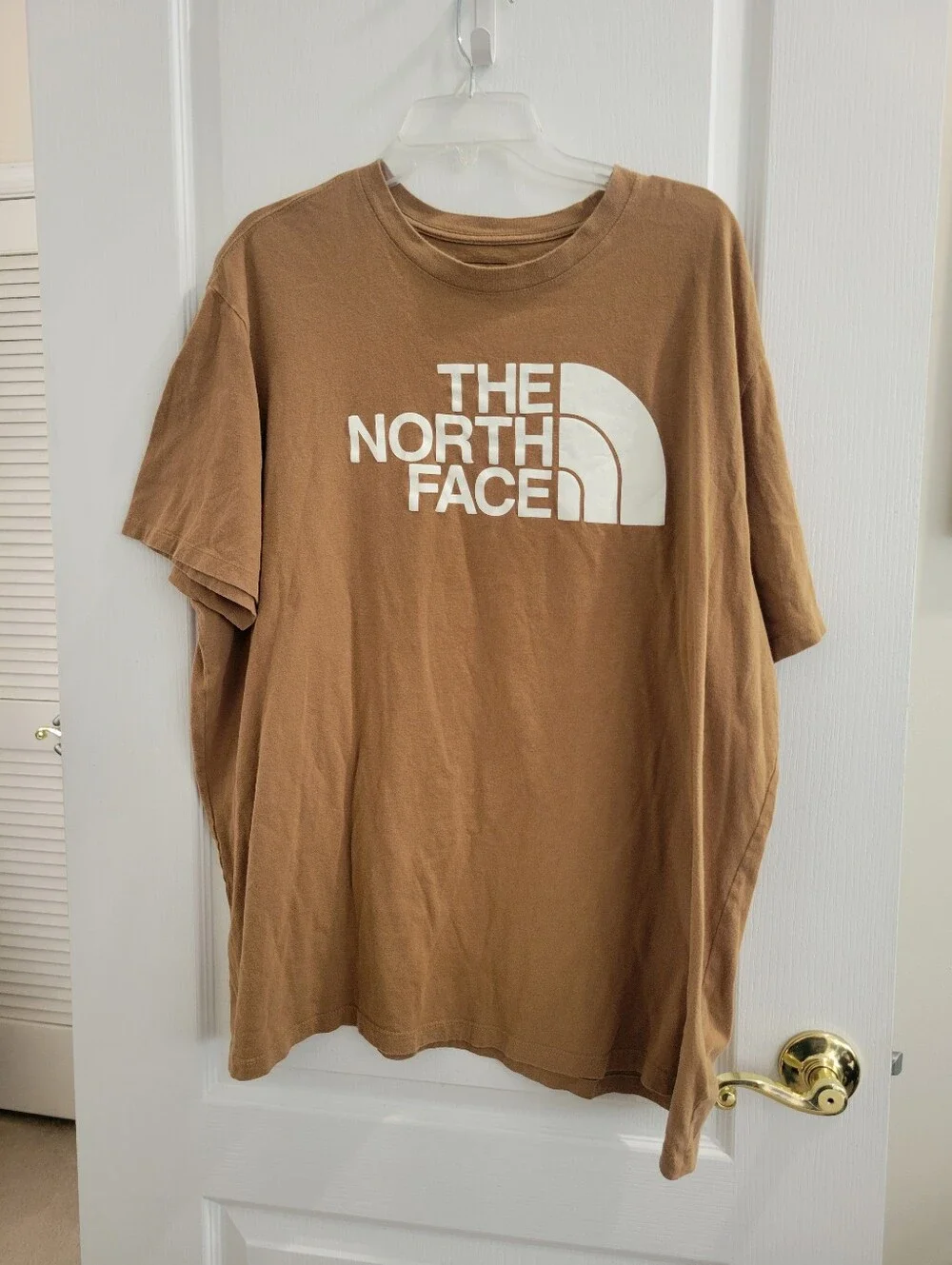 The North Face Brown XXL Men's Cotton Jersey T-Shirt Short Sleeve Crew Neck Logo
